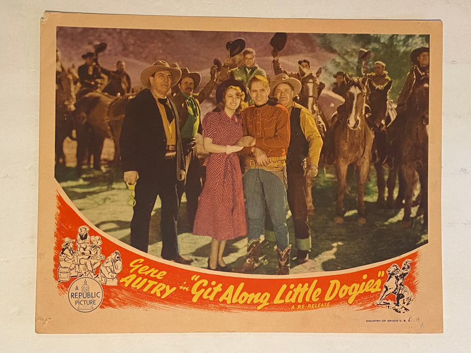 1944-R Git Along Little Dogies 11 x 14 Lobby Card Gene Autry, Smiley Burnette   - TvMovieCards.com