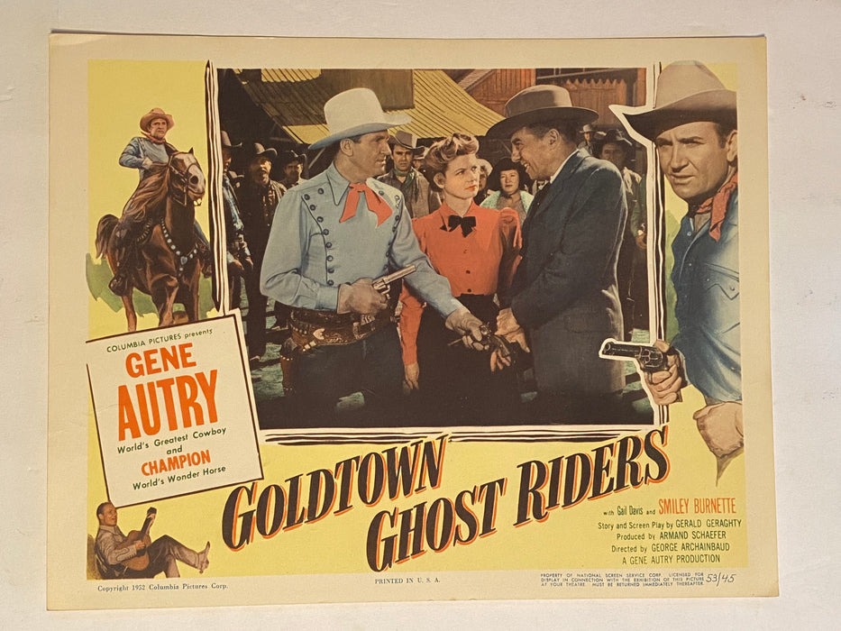 1953 Goldtown Ghost Riders 11 x 14 Lobby Card Gene Autry, Champion, Gail Davis   - TvMovieCards.com