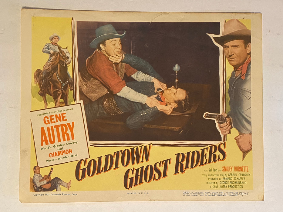 1953 Goldtown Ghost Riders 11 x 14 Lobby Card Gene Autry, Champion, Gail Davis   - TvMovieCards.com