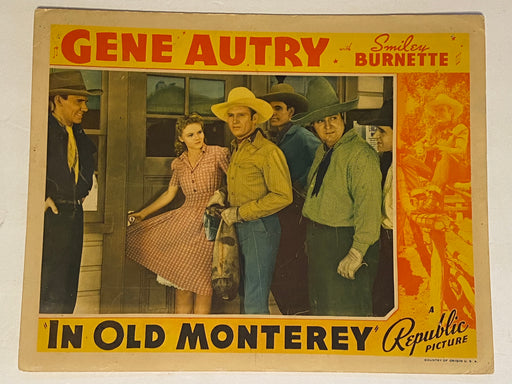 1939 In Old Monterey 11 x 14 Lobby Card Gene Autry, Smiley Burnette, June Storey   - TvMovieCards.com