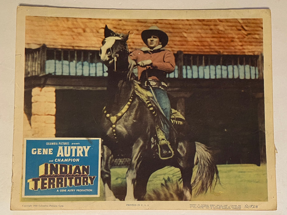 1950 Indian Territory 11 x 14 Lobby Card Gene Autry, Champion, Gail Davis   - TvMovieCards.com