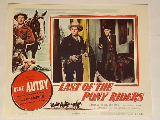1953 Last of the Pony Riders 11 x 14 Lobby Card Gene Autry Kathleen Case   - TvMovieCards.com