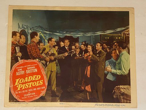 1949 Loaded Pistols Lobby Card 11 x 14 Gene Autry Barbara Britton Chill Wills   - TvMovieCards.com