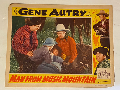 R1940s Man From Music Mountain Lobby Card 11 x 14 Gene Autry, Smiley Burnette   - TvMovieCards.com