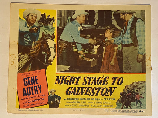 1952 Night Stage to Galveston Lobby Card 11 x 14 Gene Autry Virginia Huston   - TvMovieCards.com