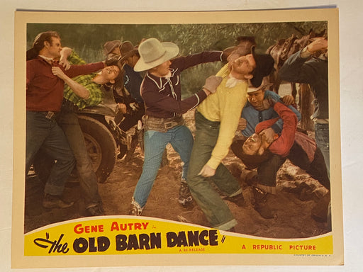 R1940s The Old Barn Dance Lobby Card 11 x 14 Gene Autry, Smiley Burnette   - TvMovieCards.com