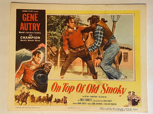 1953 On Top of Old Smoky Lobby Card 11 x 14 Gene Autry, Champion, Gail Davis   - TvMovieCards.com