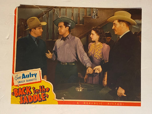 1941 Back in the Saddle Lobby Card 11x14  Gene Autry, Smiley Burnette, Mary Lee   - TvMovieCards.com