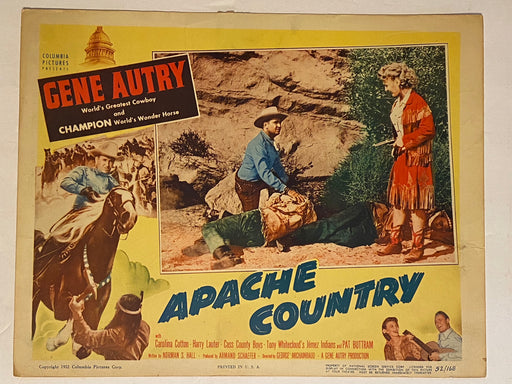 1952 Apache Country Lobby Card 11x14 Gene Autry, Champion, Carolina Cotton   - TvMovieCards.com