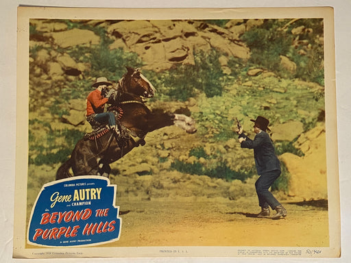 1950 Beyond the Purple Hills Lobby Card 11x14 Gene Autry Jo-Carroll Dennison   - TvMovieCards.com