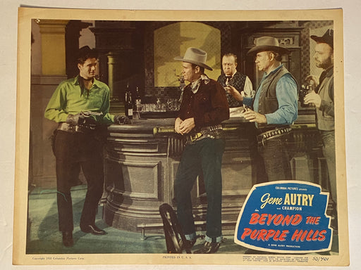 1950 Beyond the Purple Hills Lobby Card 11x14 Gene Autry Jo-Carroll Dennison   - TvMovieCards.com