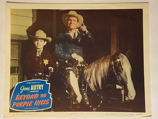 1950 Beyond the Purple Hills Lobby Card 11x14 Gene Autry Jo-Carroll Dennison   - TvMovieCards.com