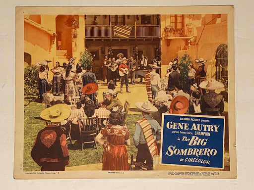 1949 The Big Sombrero Lobby Card 11x14 Gene Autry, Champion, Elena Verdugo   - TvMovieCards.com