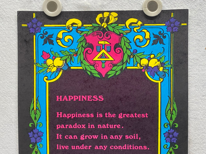 1970 Insanity Blacklight Poster - Happiness - William George Jordan N125 12 x 36   - TvMovieCards.com
