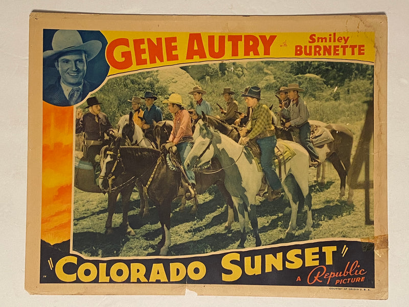 1939 Colorado Sunset Lobby Card 11x14 Gene Autry, Smiley Burnette, June Storey   - TvMovieCards.com