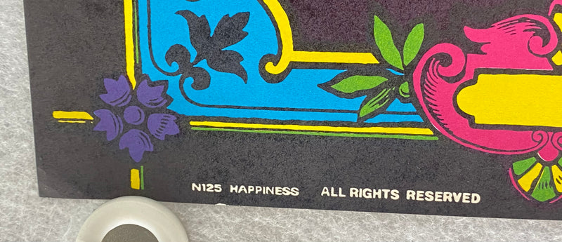 1970 Insanity Blacklight Poster - Happiness - William George Jordan N125 12 x 36   - TvMovieCards.com
