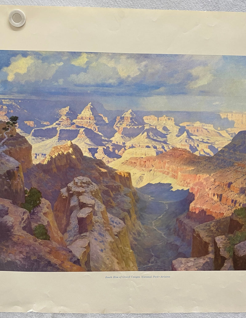 1955 Original ATSF Santa Fe South Rim of Grand Canyon National Park AZ Print   - TvMovieCards.com