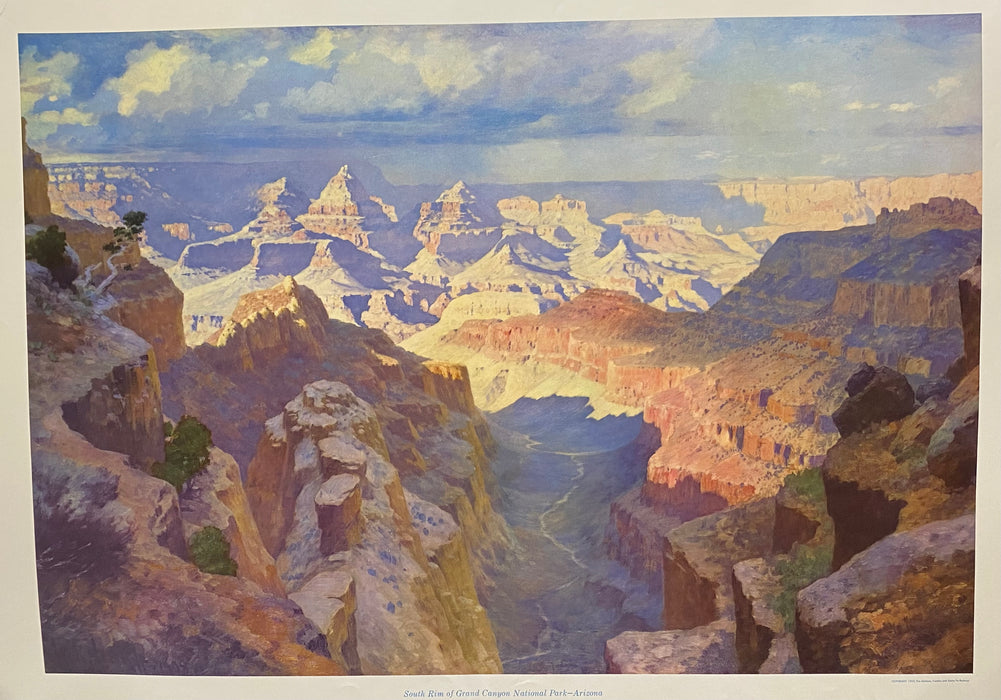 1955 Original ATSF Santa Fe South Rim of Grand Canyon National Park AZ Print   - TvMovieCards.com