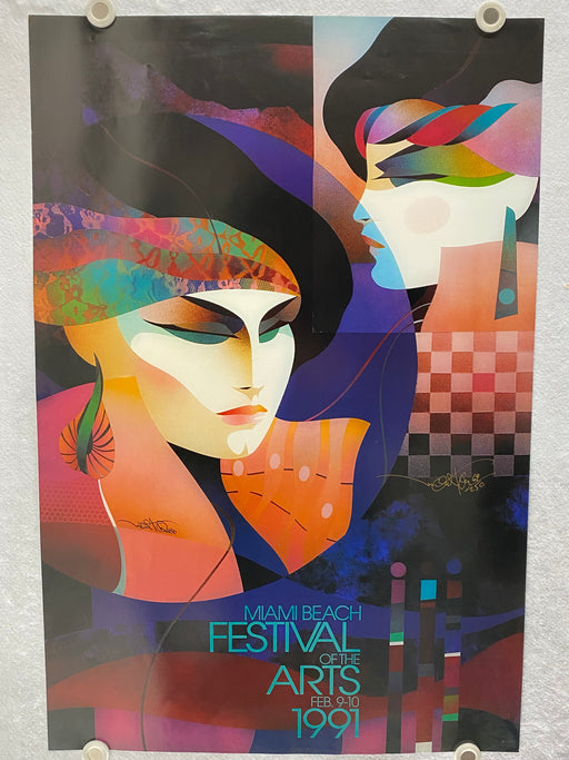 1991 Miami Beach Festival of the Arts Poster Signed Ned Moulton   - TvMovieCards.com