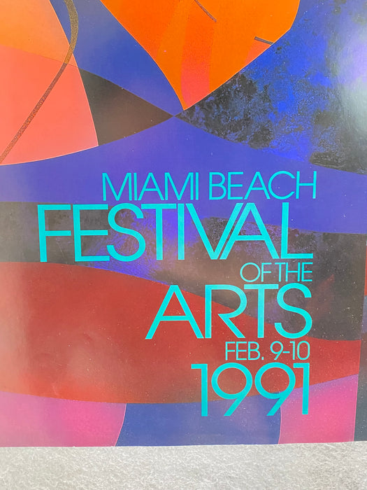 1991 Miami Beach Festival of the Arts Poster Signed Ned Moulton   - TvMovieCards.com