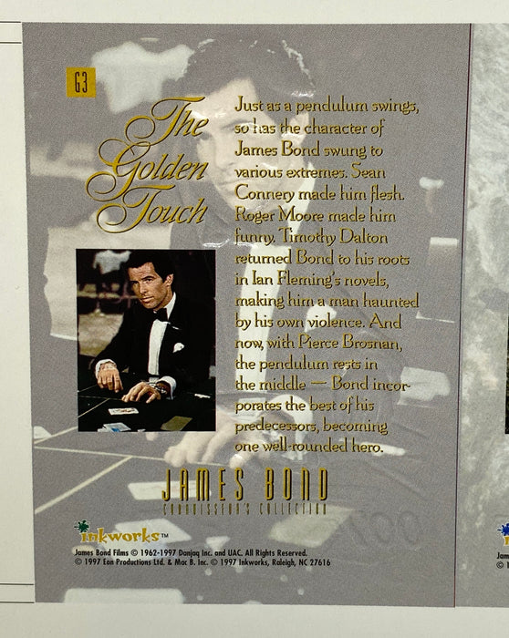 JAMES BOND Connoisseur's Collection UNCUT Sheet Gold 3-Card Panel G1 G2 G3   - TvMovieCards.com