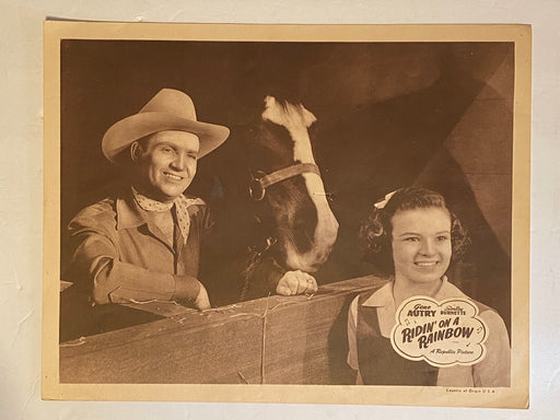 R1940s Ridin' on a Rainbow Lobby Card 11x14 Gene Autry, Smiley Burnette Mary Lee   - TvMovieCards.com