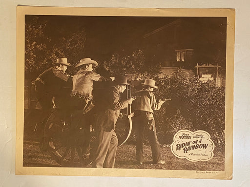 R1940s Ridin' on a Rainbow Lobby Card 11x14 Gene Autry, Smiley Burnette Mary Lee   - TvMovieCards.com