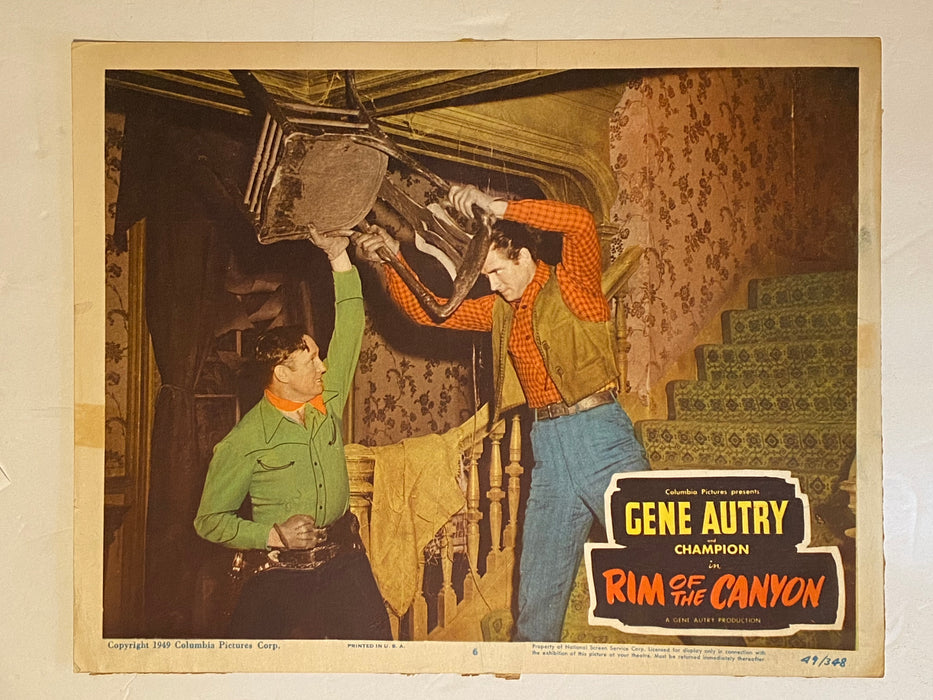 1949 Rim of the Canyon #6 Lobby Card 11x14 Gene Autry, Champion, Nan Leslie   - TvMovieCards.com