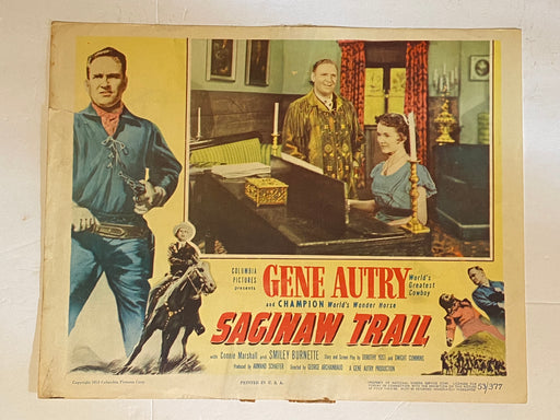 1953 Saginaw Trail Lobby Card 11x14 Gene Autry, Champion, Connie Marshall   - TvMovieCards.com