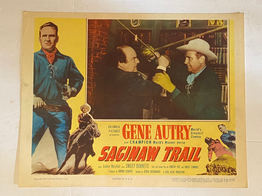 1953 Saginaw Trail Lobby Card 11x14 Gene Autry, Champion, Connie Marshall   - TvMovieCards.com