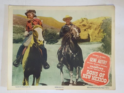 1949 Sons of New Mexico 11 x 14 Lobby Card  Gene Autry, Champion, Gail Davis   - TvMovieCards.com