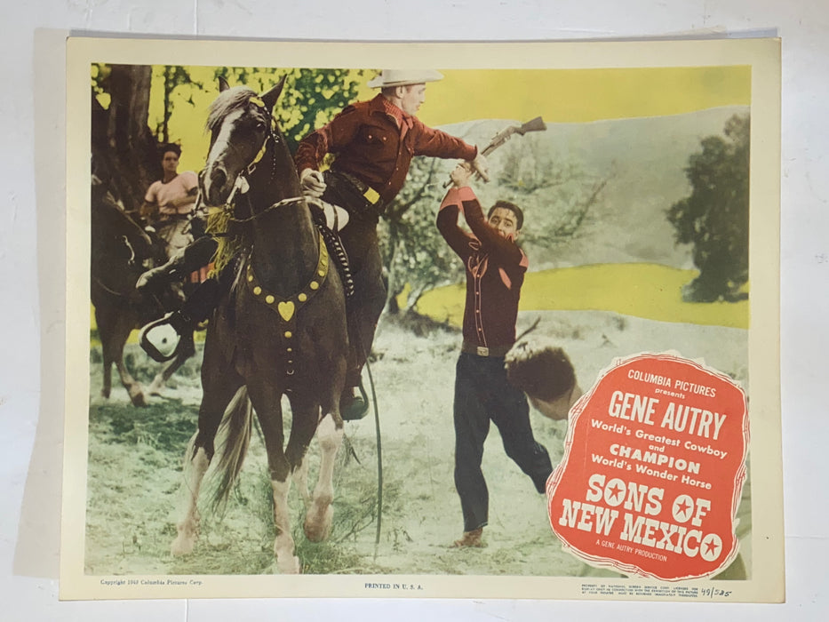 1949 Sons of New Mexico 11 x 14 Lobby Card  Gene Autry, Champion, Gail Davis   - TvMovieCards.com