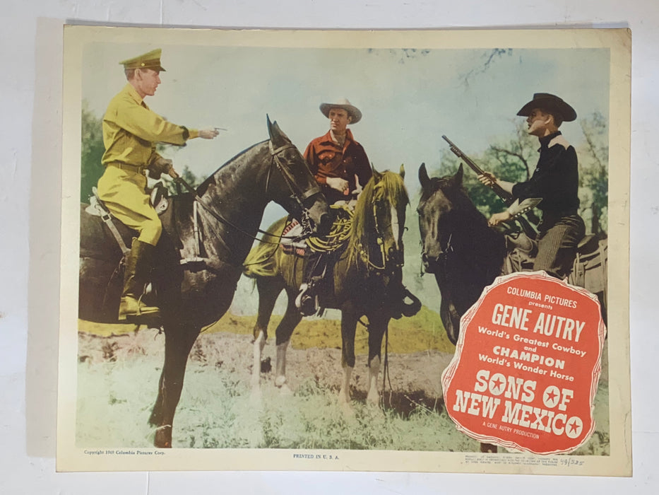 1949 Sons of New Mexico 11 x 14 Lobby Card  Gene Autry, Champion, Gail Davis   - TvMovieCards.com