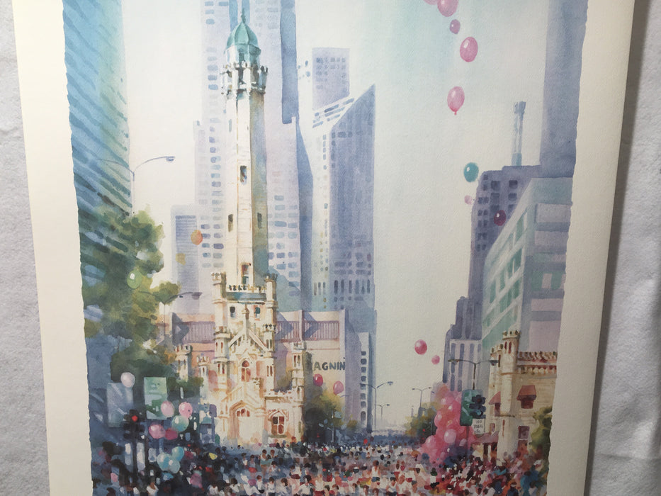 Carolyn Anderson Chicago Water Tower Marathon S/N Lithograph Print 22 x 31"   - TvMovieCards.com
