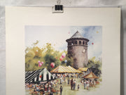 Carolyn Anderson Wilmington Flower Market 1981 Lithograph Print 19 x 25"   - TvMovieCards.com
