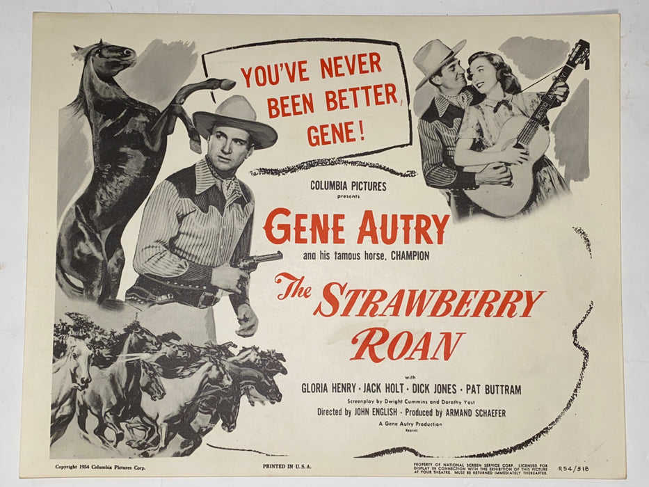 R1954 The Strawberry Roan 11x14 Lobby Card Gene Autry, Champion, Gloria Henry   - TvMovieCards.com