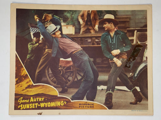1941 Sunset in Wyoming 11x14 Lobby Card Gene Autry, Smiley Burnette   - TvMovieCards.com