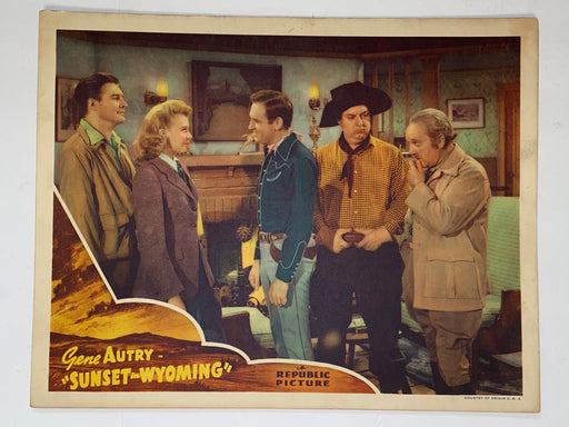 1941 Sunset in Wyoming 11x14 Lobby Card Gene Autry, Smiley Burnette   - TvMovieCards.com