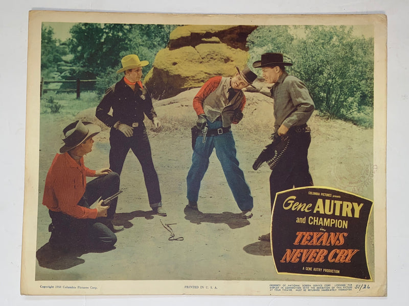 1951 Texans Never Cry 11x14 Lobby Card Gene Autry, Champion, Mary Castle   - TvMovieCards.com