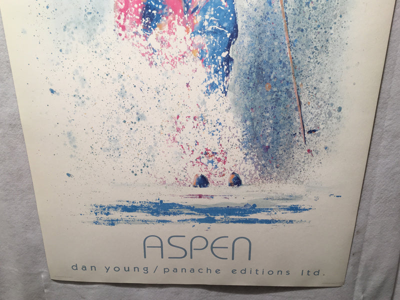 Dan Young Panache Editions - Aspen Skiing Poster Lithograph Print 25 x 36"   - TvMovieCards.com