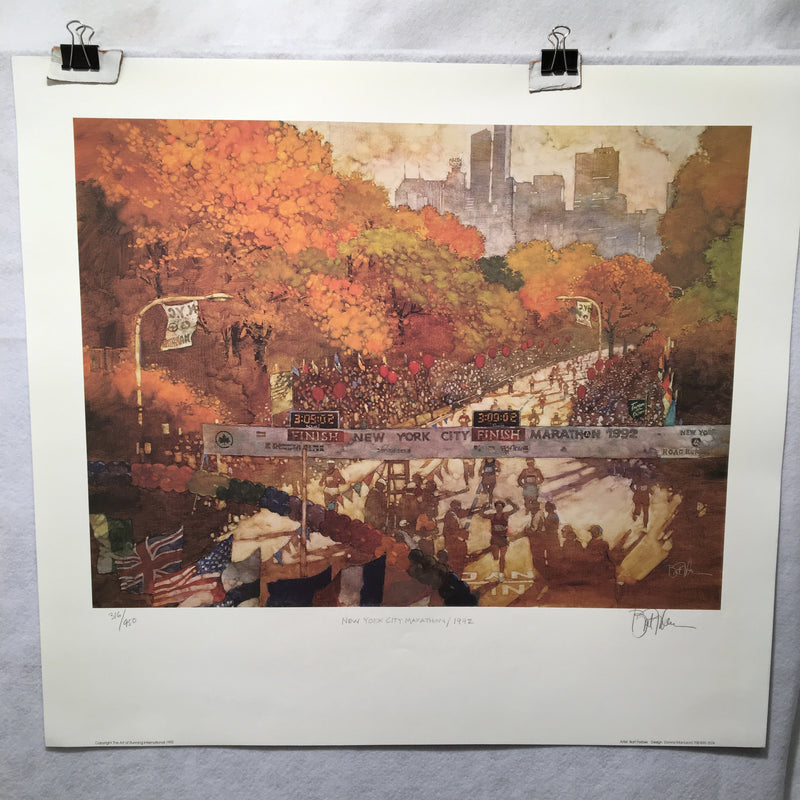 Bart Forbes NYC New York City Marathon 1992 S/N Lithograph Print 25 x 28"   - TvMovieCards.com
