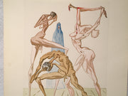 Original Salvador Dali #26 "The Sodomites" Divine Comedy Wood Engraving 1960   - TvMovieCards.com