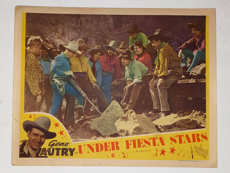 R1940s Under Fiesta Stars 11x14 Lobby Card Gene Autry Carol Hughes   - TvMovieCards.com