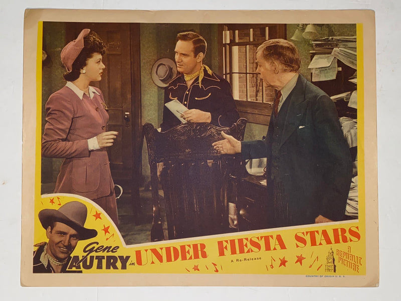 R1940s Under Fiesta Stars 11x14 Lobby Card Gene Autry Carol Hughes   - TvMovieCards.com