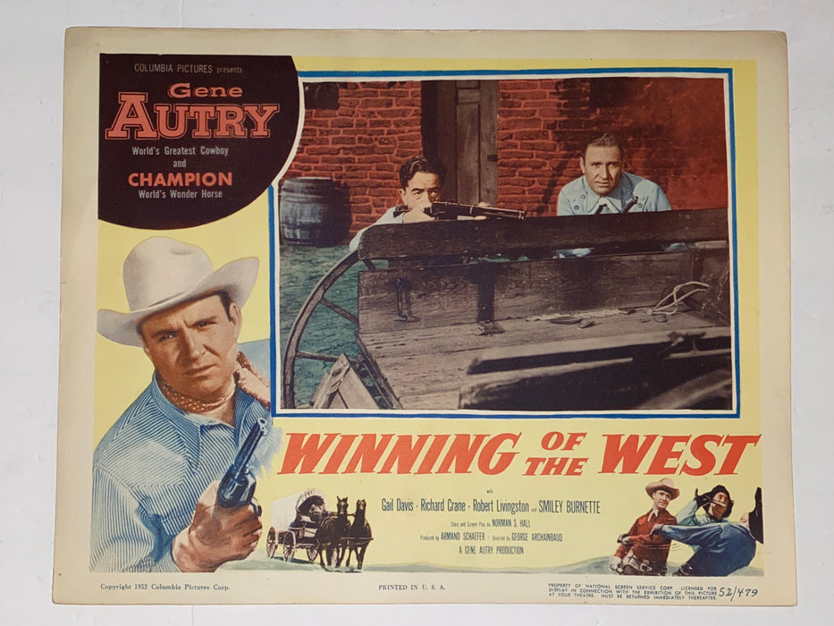 1953 Winning of the West 11x14 Title Lobby Card Gene Autry, Champion, Gail Davis   - TvMovieCards.com