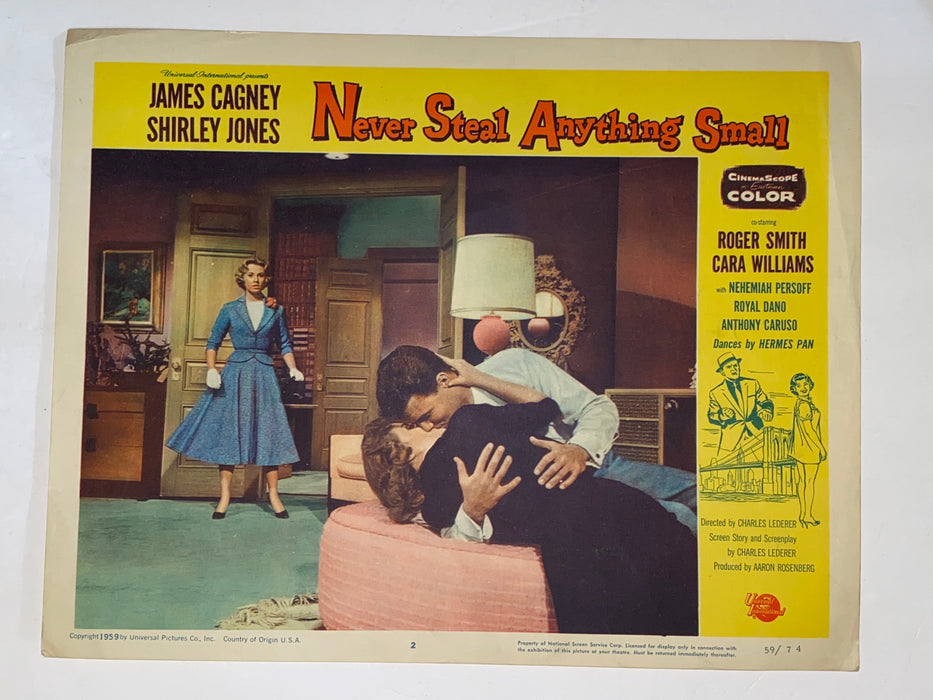 1959 Never Steal Anything Small 11x14 Lobby Card #2 James Cagney, Shirley Jones,   - TvMovieCards.com