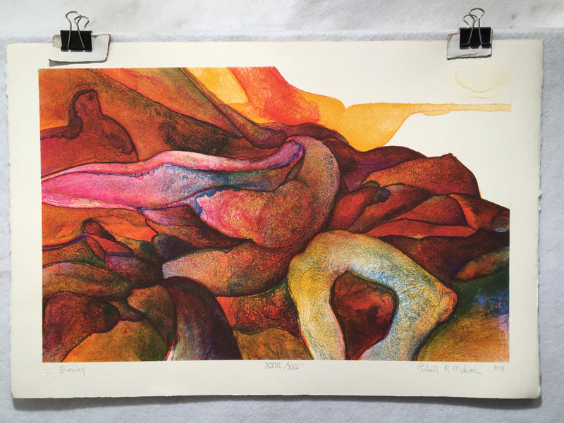 Robert R. Malone "Evening" S/N Lithograph Art Print 15 x 22   - TvMovieCards.com