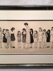 Norman Rockwell "Spelling Bee" Framed Signed Lithograph Print 17 x 35"   - TvMovieCards.com