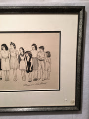 Norman Rockwell "Spelling Bee" Framed Signed Lithograph Print 17 x 35"   - TvMovieCards.com
