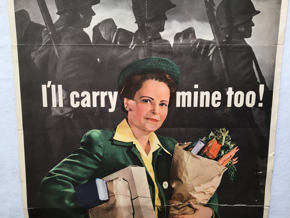 Valentino Sarra "I'll Carry Mine Too!" WWII Propaganda Poster (22" X 28")   - TvMovieCards.com